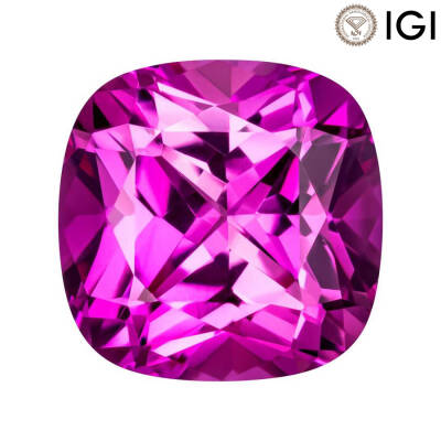 0.86 Carat Cushion Cut Lab-Created Pink Sapphire - 1