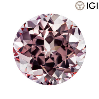1.27 Carat Round Cut Lab-Created Champagne Sapphire - 1