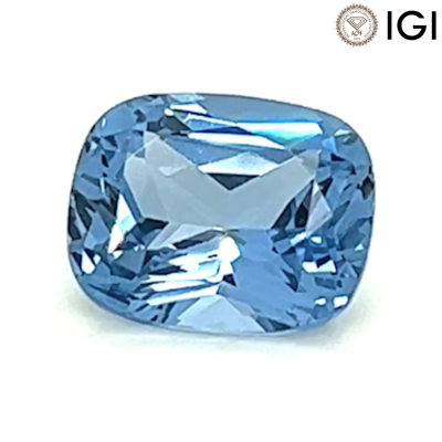 1.34 Carat Cushion Cut Lab-Created Aqua Blue Spinel - 1