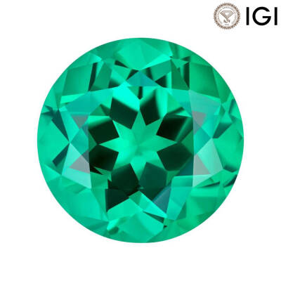 1.50 Carat Round Cut Lab-Created Emerald - 1