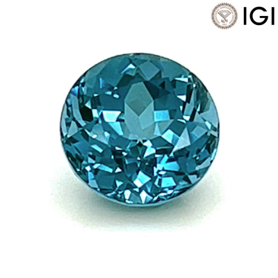 2.43 Carat Round Cut Lab-Created Paraiba Teal Spinel - 1