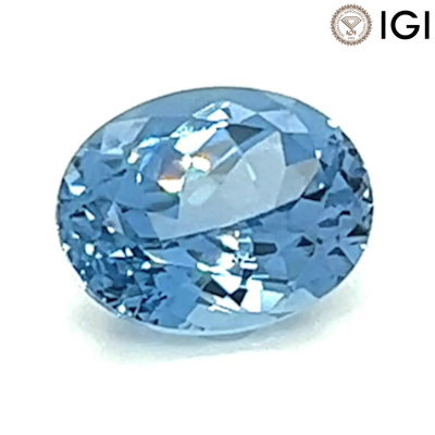 2.44 Carat Oval Cut Lab-Created Aqua Blue Spinel - 1
