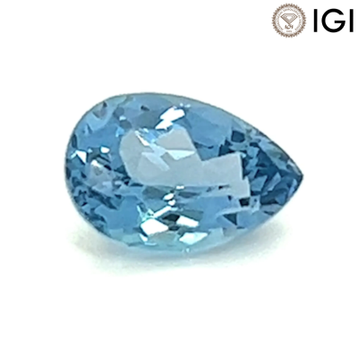 2.59 Carat Pear Cut Lab-Created Aqua Blue Spinel - 1