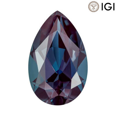 2.70 Carat Pear Cut Lab-Created Alexandrite - 1