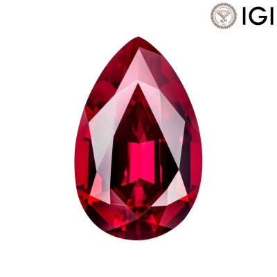 2.85 Carat Pear Cut Lab-Created Ruby - 1