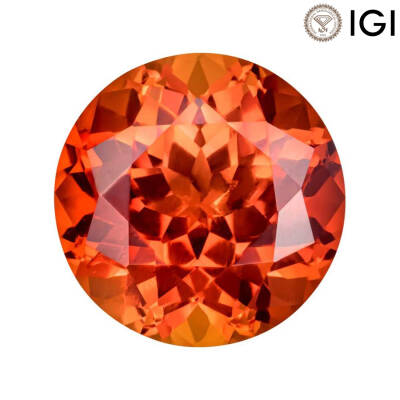 3.00 Carat Round Cut Lab-Created Padparadscha - 1
