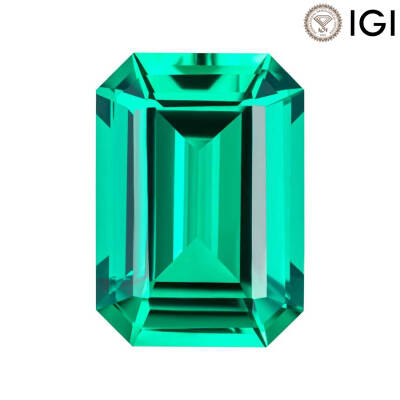 3.10 Carat Emerald Cut Lab-Created Emerald - 1