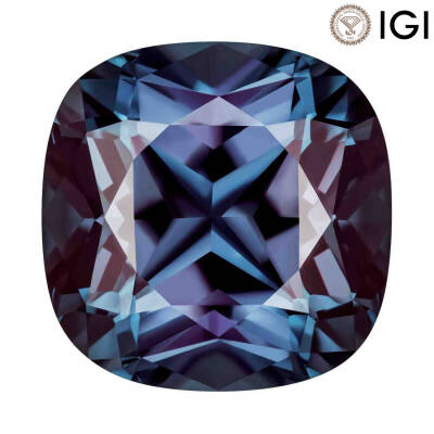 3.29 Carat Cushion Cut Lab-Created Alexandrite - 1