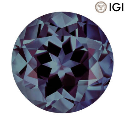 3.60 Carat Round Cut Lab-Created Alexandrite - 1