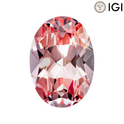 3.95 Carat Oval Cut Lab-Created Champagne Sapphire - 1