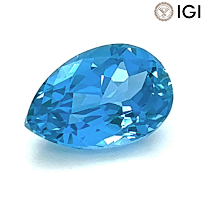 4.70 Carat Pear Cut Lab-Created Paraiba Teal Spinel - 1