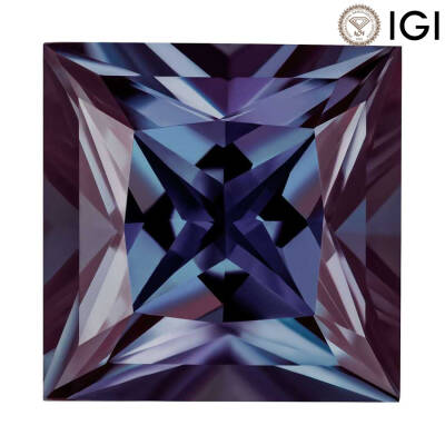 4.99 Carat Princess Cut Lab-Created Alexandrite - 1