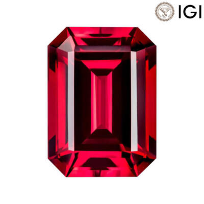 5.07 Carat Emerald Cut Lab-Created Ruby - 1