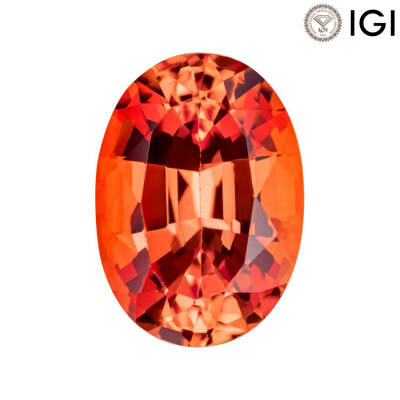 5.50 Carat Oval Cut Lab-Created Padparadscha - 1
