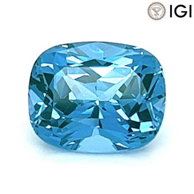 5.53 Carat Cushion Cut Lab-Created Paraiba Teal Spinel - 1