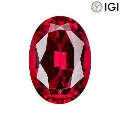 7.40 Carat Oval Cut Lab-Created Ruby - 1