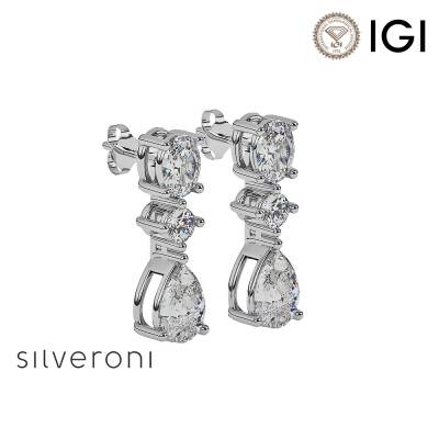 Exquisite 18K Gold Lab Grown Diamond Drop Earrings - 1