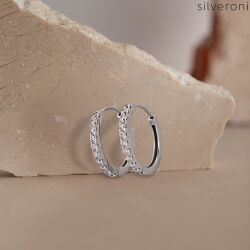 Glamorous Lab Grown Diamond 18K Gold Hoop Earrings - 3