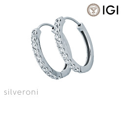 Glamorous Lab Grown Diamond 18K Gold Hoop Earrings - 1