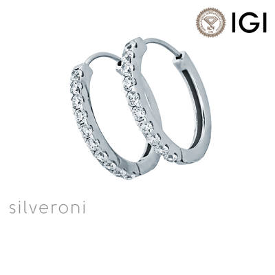 Glamorous Lab Grown Diamond 18K Gold Hoop Earrings - 1