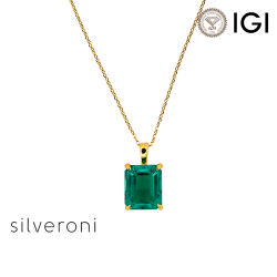 Lab Grown Simulated Emerald Necklace - 1