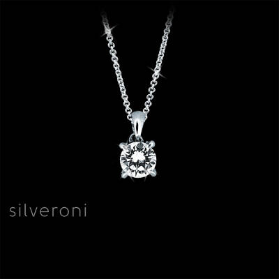 Lustrous Aurora Round Lab Grown Diamond Necklace - 2