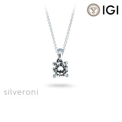 Lustrous Aurora Round Lab Grown Diamond Necklace - 1