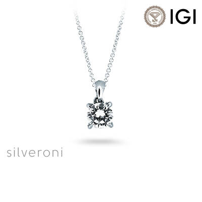 Lustrous Aurora Round Lab Grown Diamond Necklace - 1