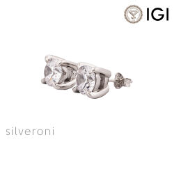 Royal Shine 18K White Gold Lab Grown Diamond Earrings - 1