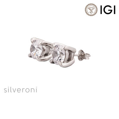 Royal Shine 18K White Gold Lab Grown Diamond Earrings - 1